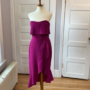 XScape Strapless Magenta Cocktail Dress, Size 10